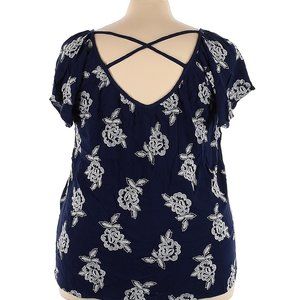Torrid Short Sleeve Blouse with cross back